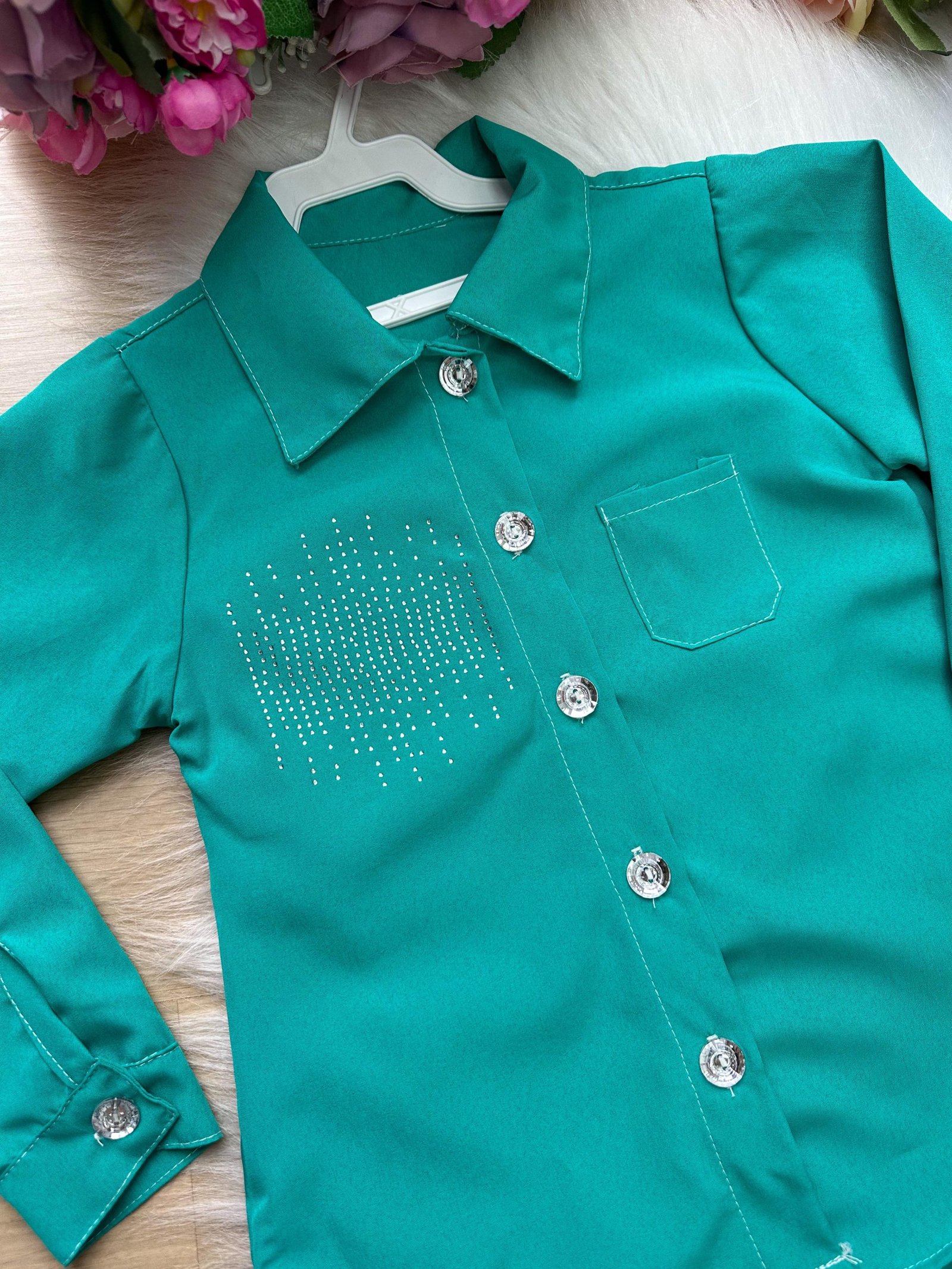 Conjunto Blogueirinha Maiza Verde Tiffany - Imagem 2