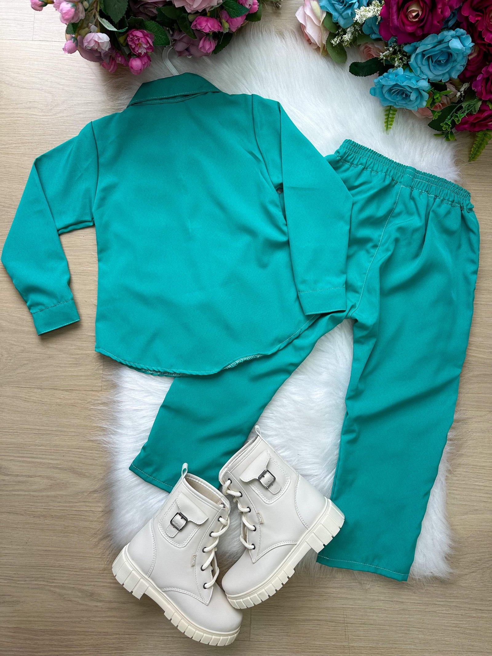 Conjunto Blogueirinha Maiza Verde Tiffany - Imagem 3