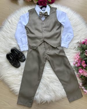 Conjunto Miss Cherry Social Leonardo Colete Verde Militar