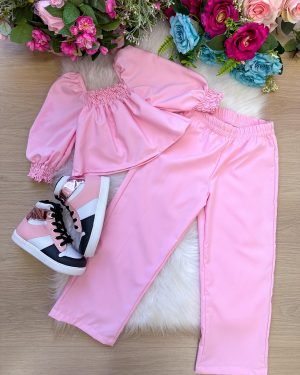 Conjunto Ysa Kids Modinha Rosa Bebe Deise
