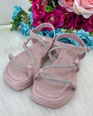 Sandália Doce Pe Verniz Nude/Rose Lilia