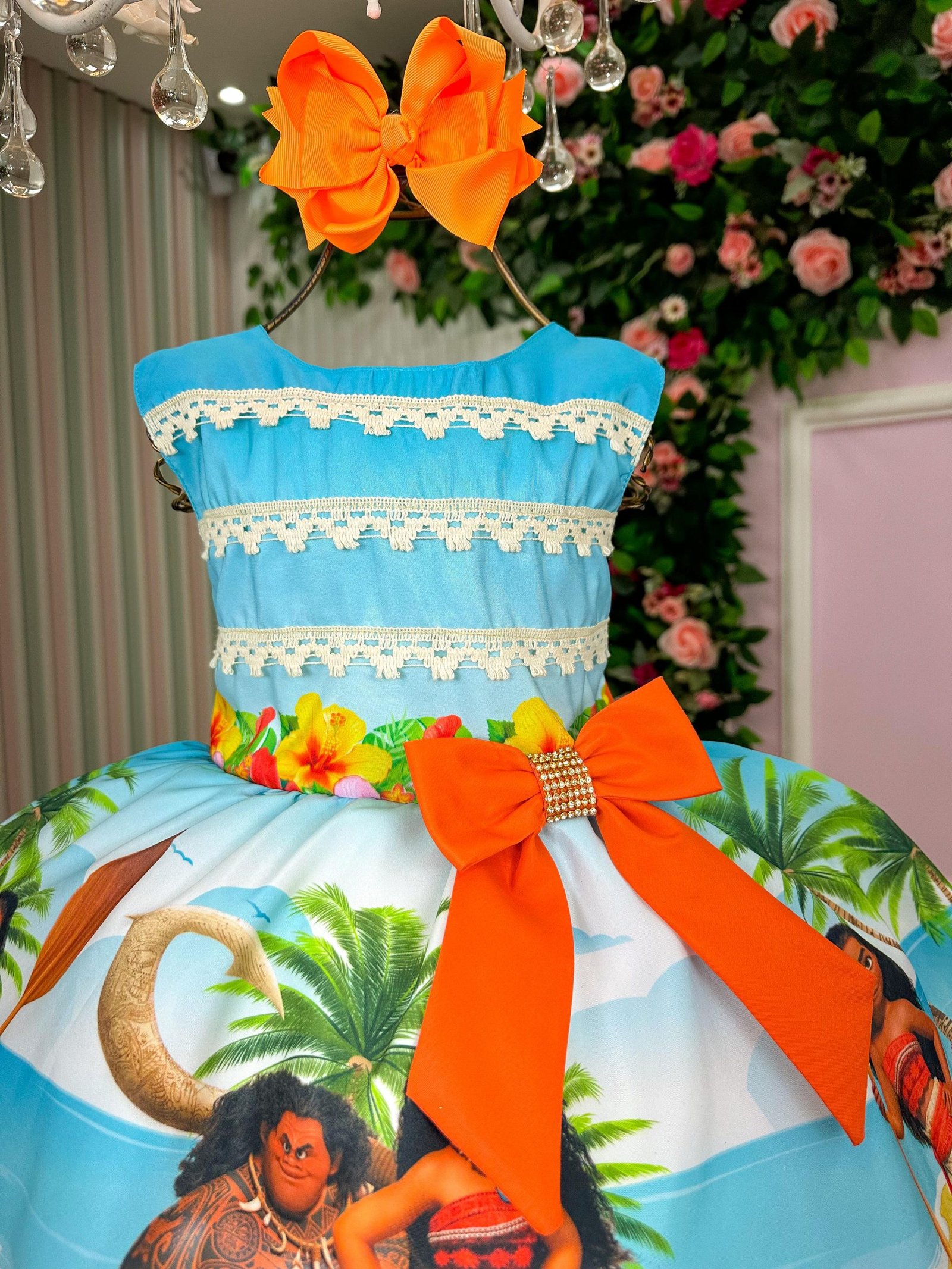 Vestido Infantil Temáticos Luxo Moana Modelo 2 - Imagem 2