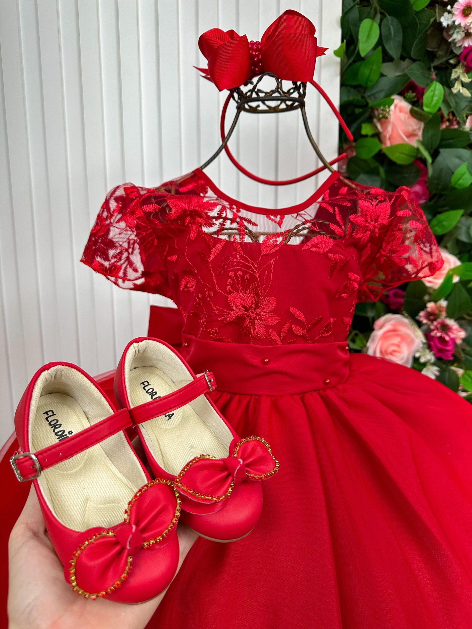 Vestido Giovanella/Giovanela Mariza Longo Vermelho - Imagem 3