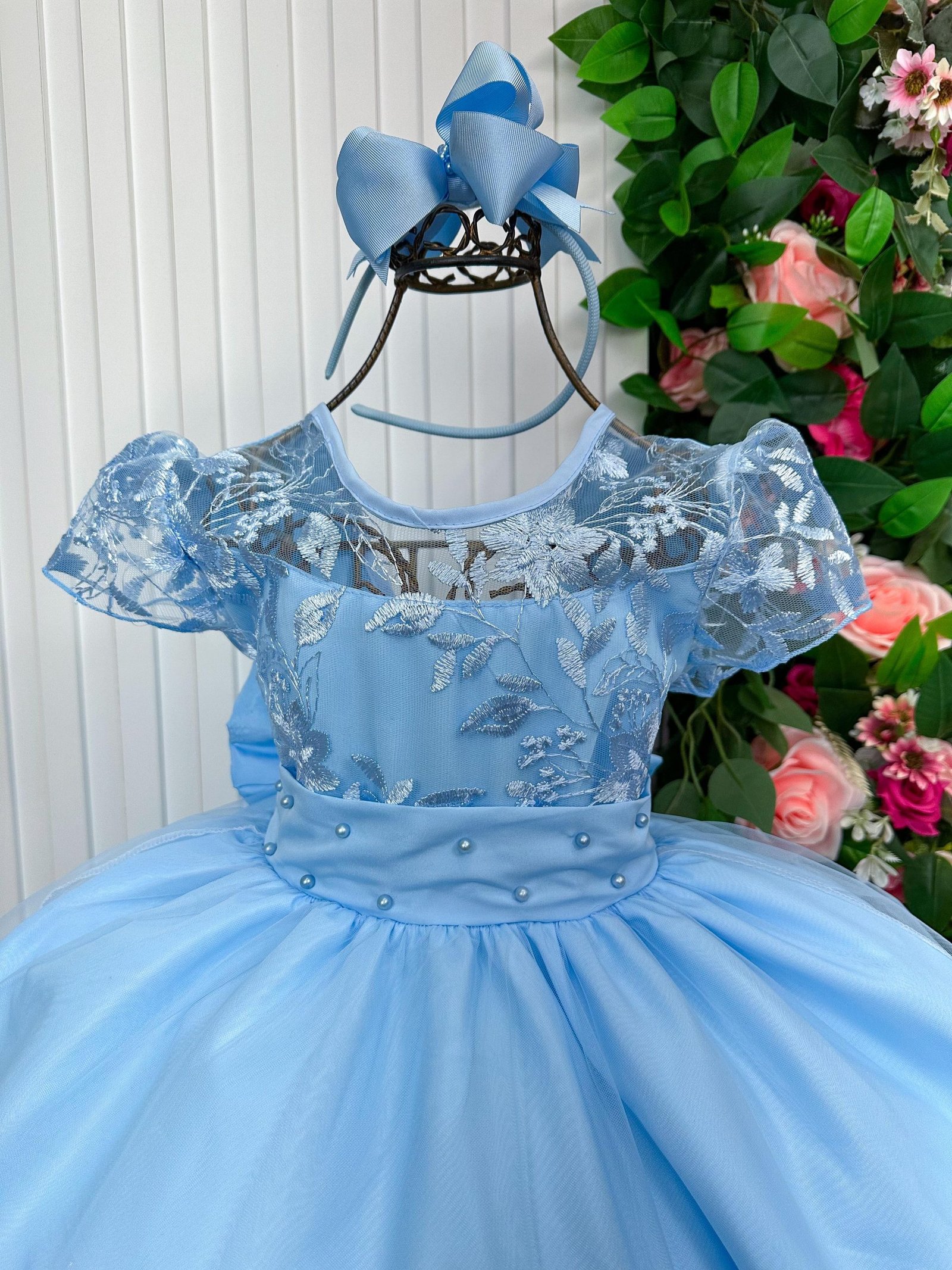 Vestido Giovanella/Giovanela Mariza Longo Azul Bebe - Imagem 2