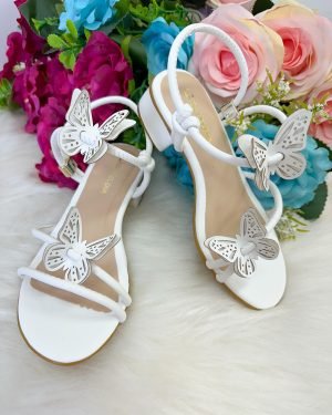Sandalia Flor Di Mila Laise Borboletas Branco