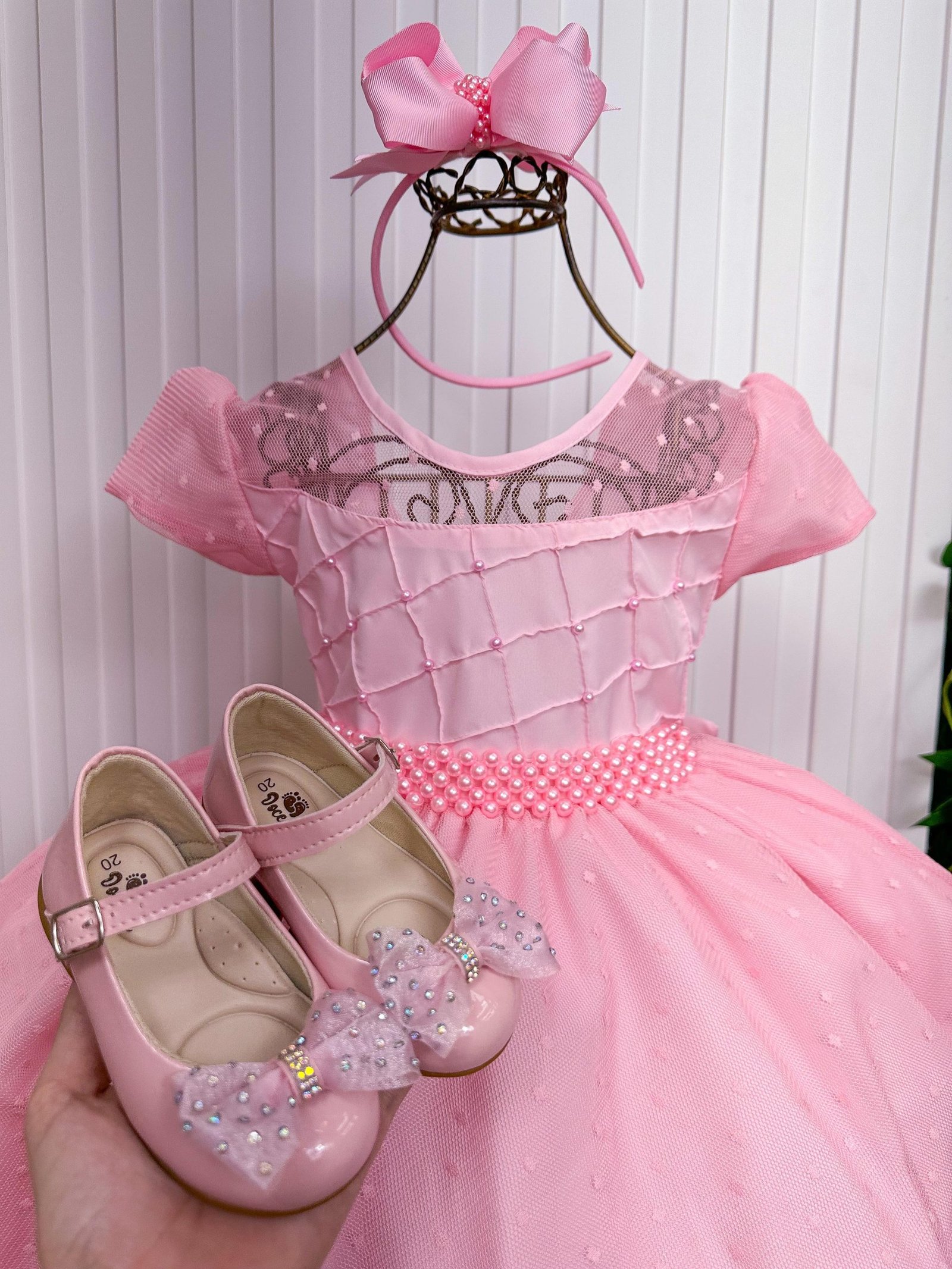 Vestido Giovanella/Giovanela Sonia Longo Rosa Bebe - Imagem 3