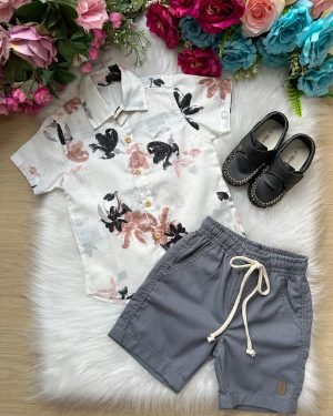 Conjunto Meninos Lucas Banana Club Shorts Camisa Off Florida