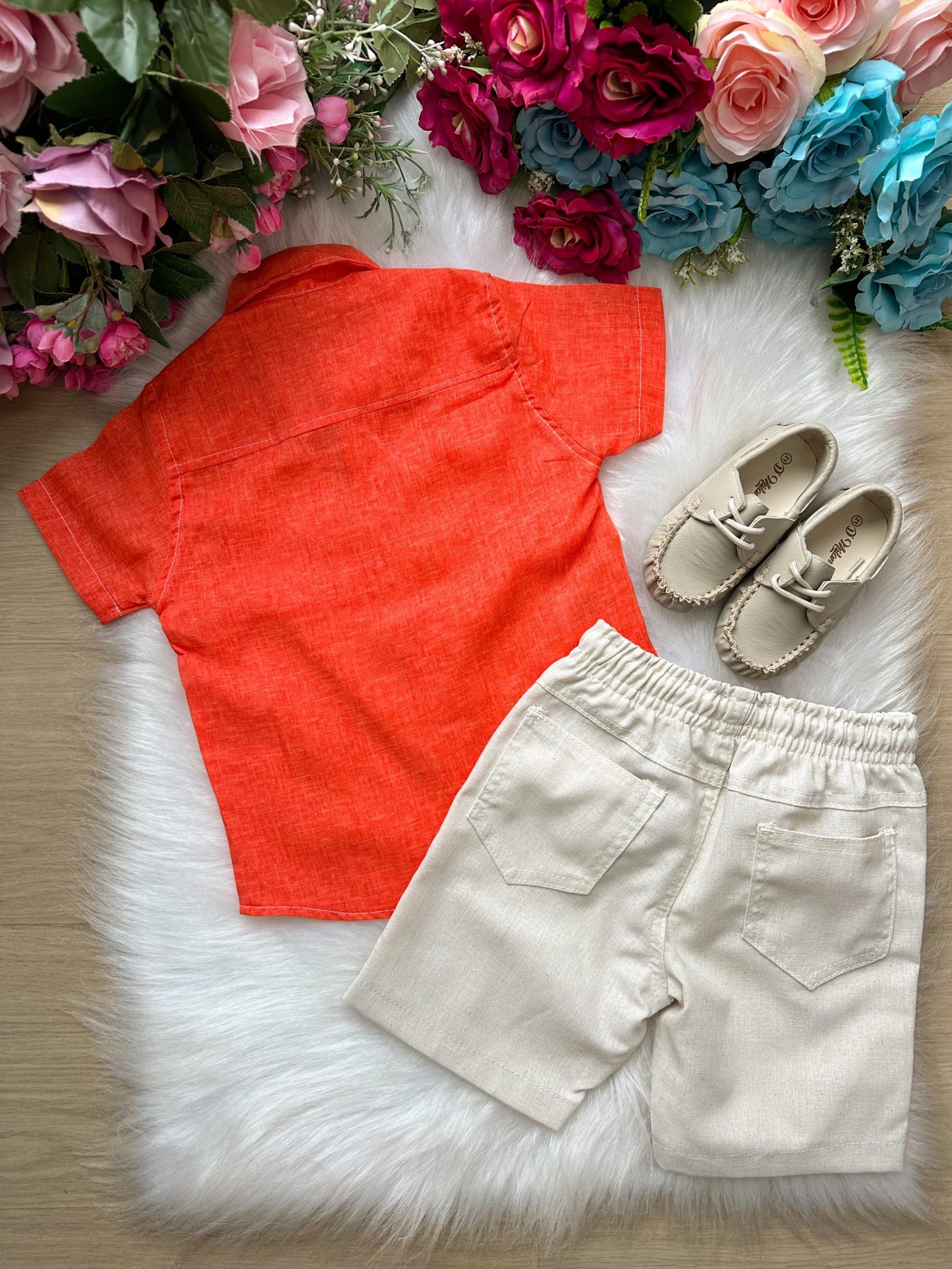 Conjunto Meninos Lucas Banana Club Shorts Camisa Laranja - Imagem 4