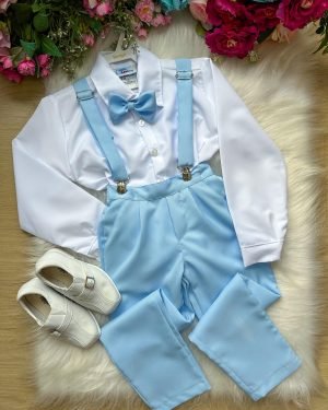 Conjunto Kanga Social Gustavo Suspensorio Azul Bebe