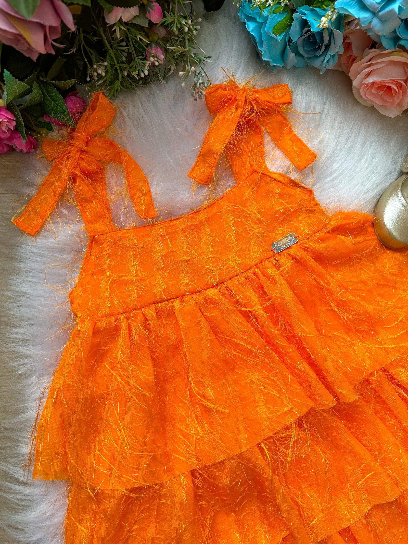 Vestido Banana Club Vitoria Laranja Neon - Imagem 2