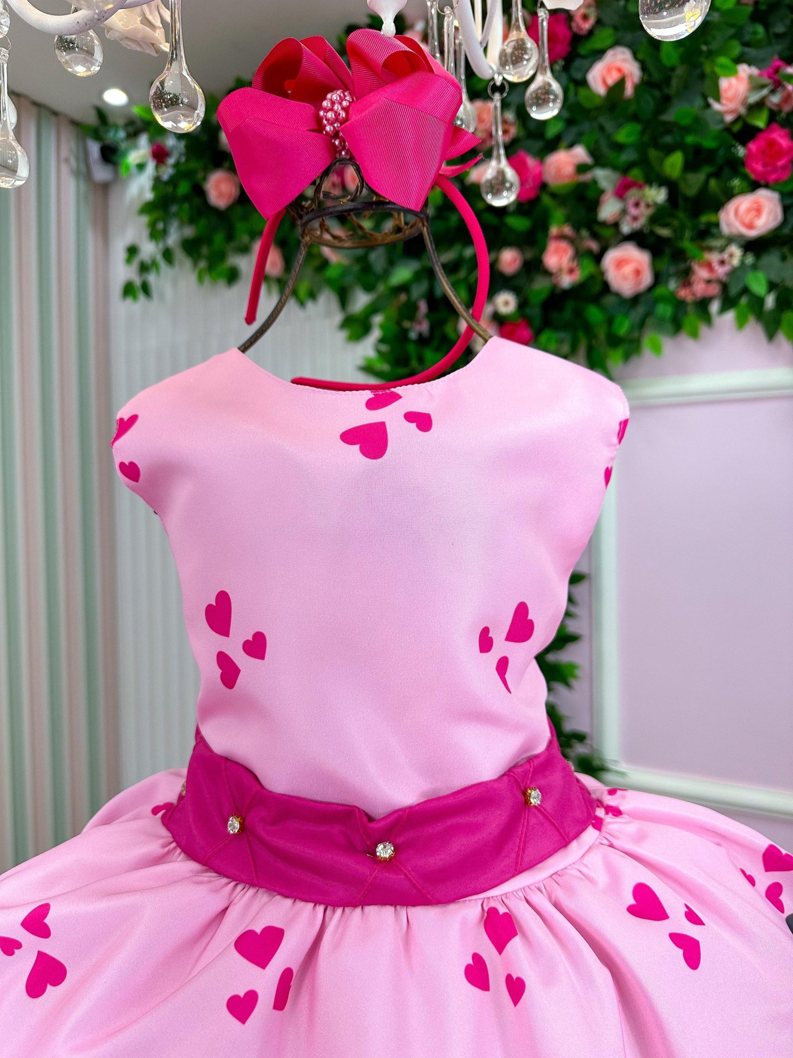 Vestido Infantil Temáticos Luxo Luluca Rosa - Imagem 2