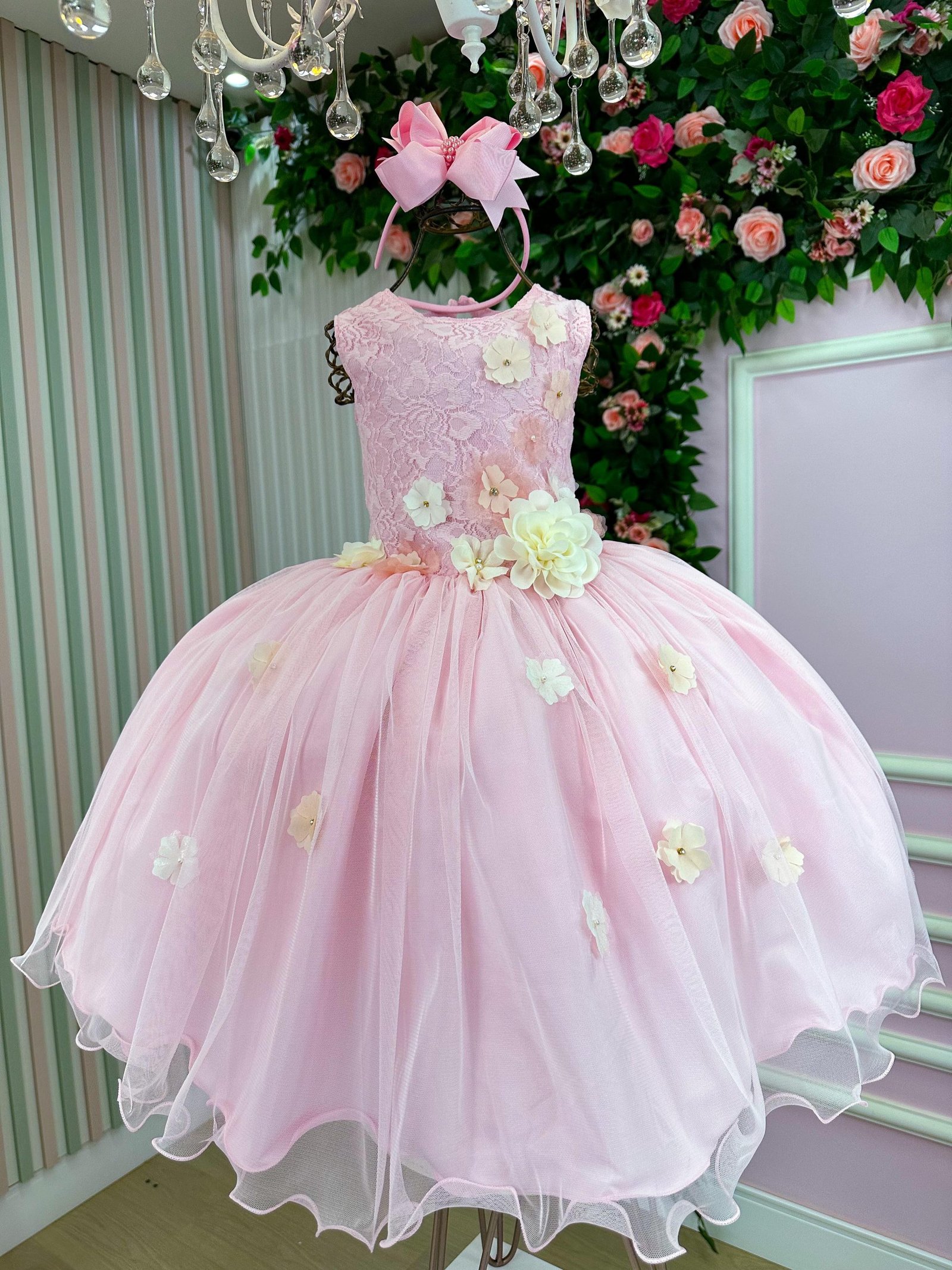 Vestido Juvenil Vila Lele Regata Flores Rosa Bebe