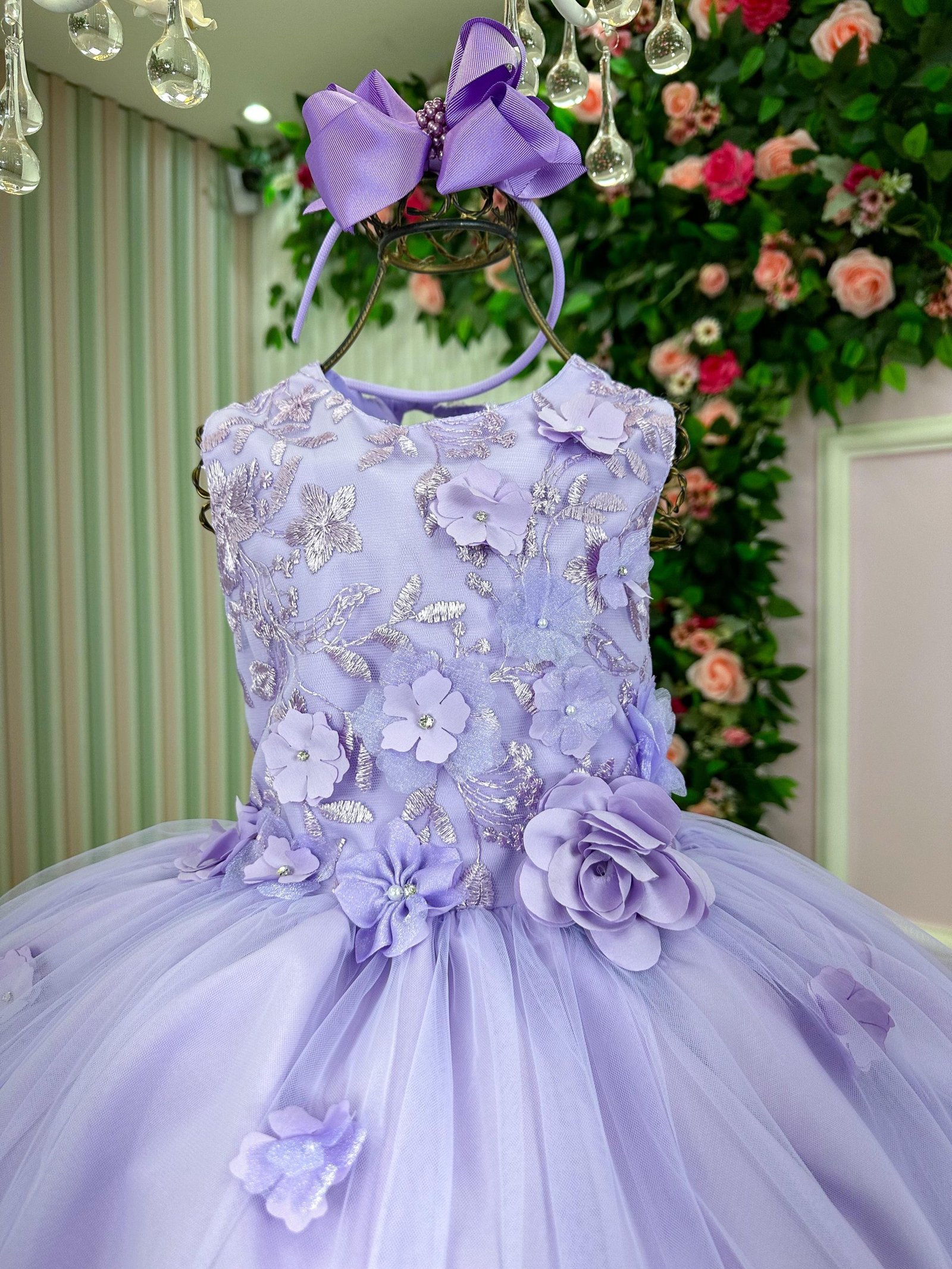 Vestido Juvenil Vila Lele Regata Flores Lilas - Imagem 2