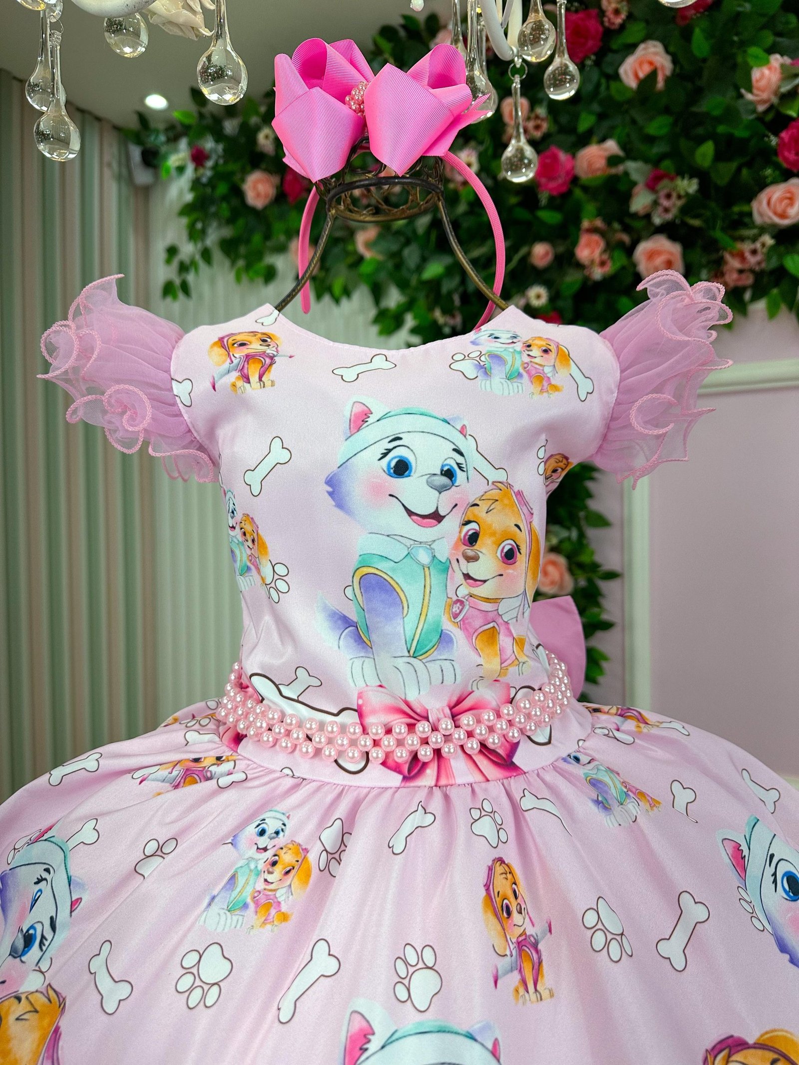 Vestido Infantil Temáticos Luxo Patrulha Canina Skye &# - Imagem 2