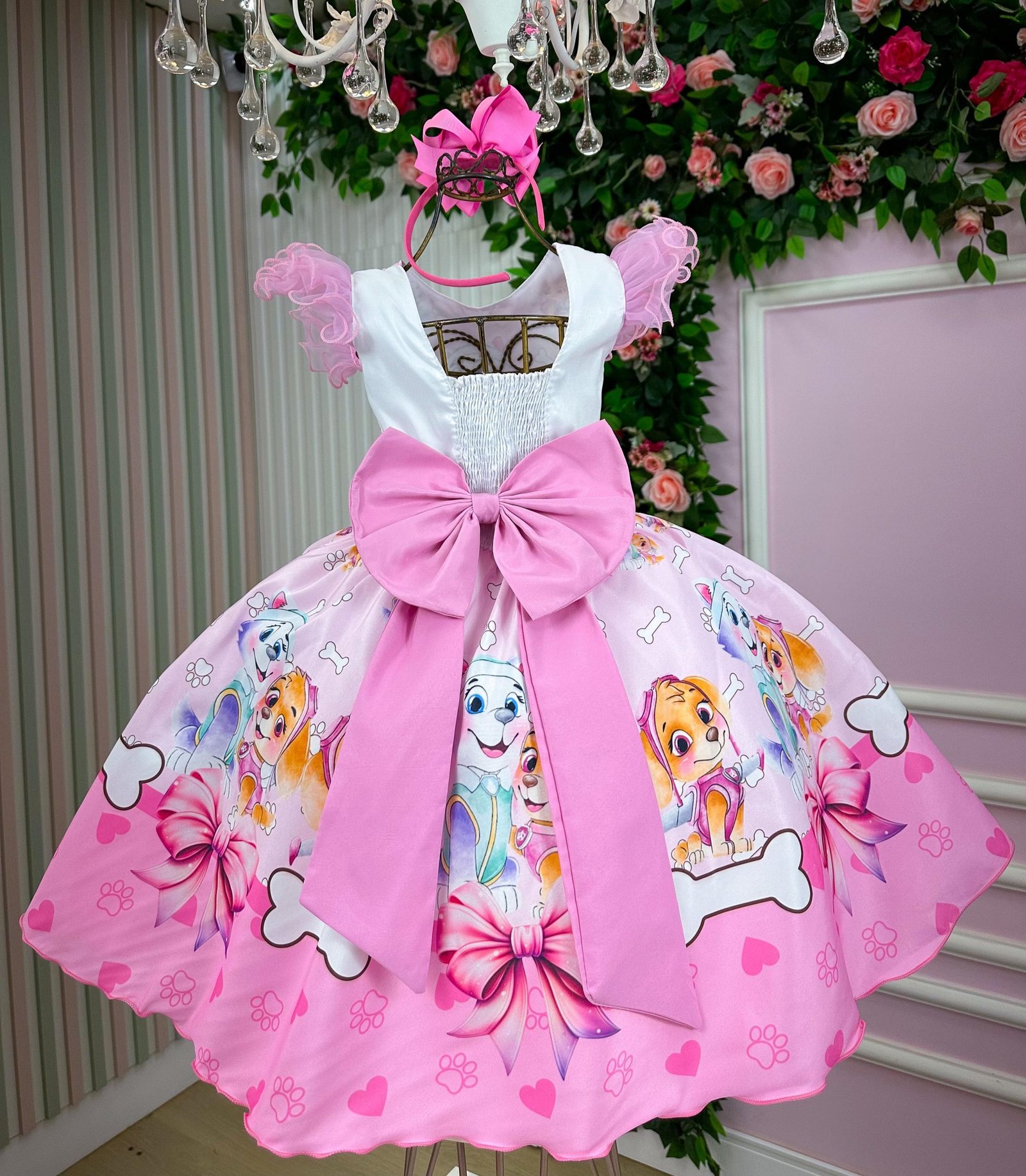 Vestido Infantil Temáticos Luxo Patrulha Canina Skye &# - Imagem 4