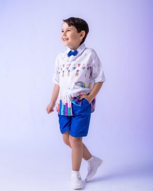 Conjunto Miss cherry Meninos - Lapis Aquarela Azul ABC