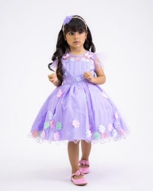 Vestido Marie Jardim Encantado Isis Luxinho Lilas