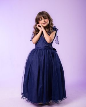 Vestido Marie Longo Mel Azul Petróleo