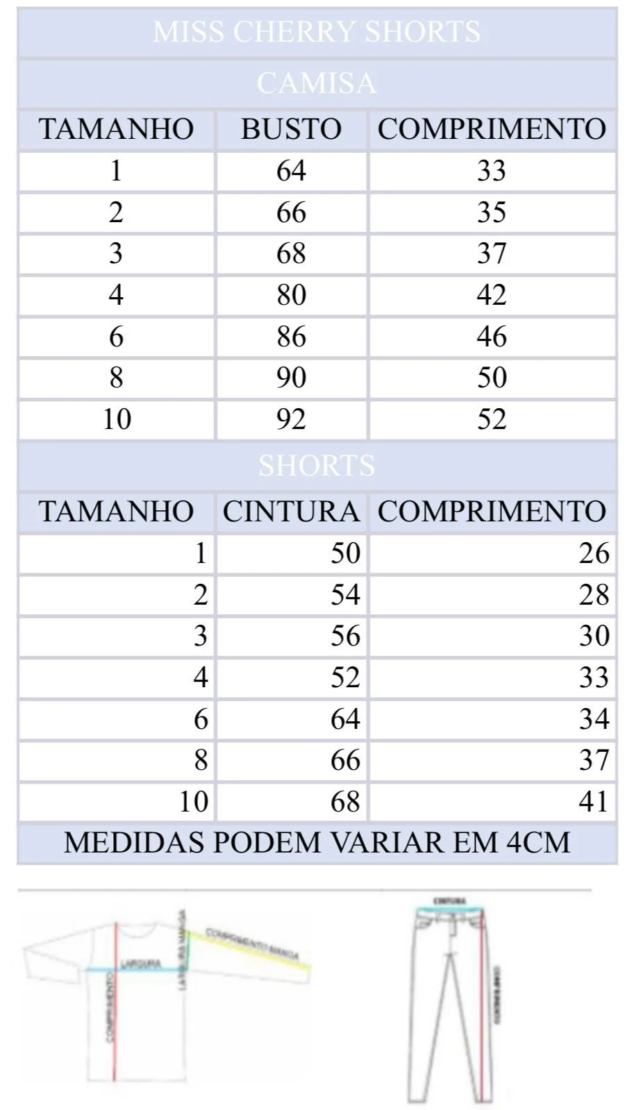 Conjunto Miss Cherry Gustavo Suspensorio Shorts Azul Bebe - Imagem 5