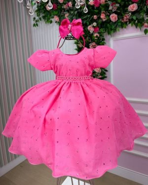 Vestido Miss Cherry Cristal Lese - Laise Rosa Chiclete