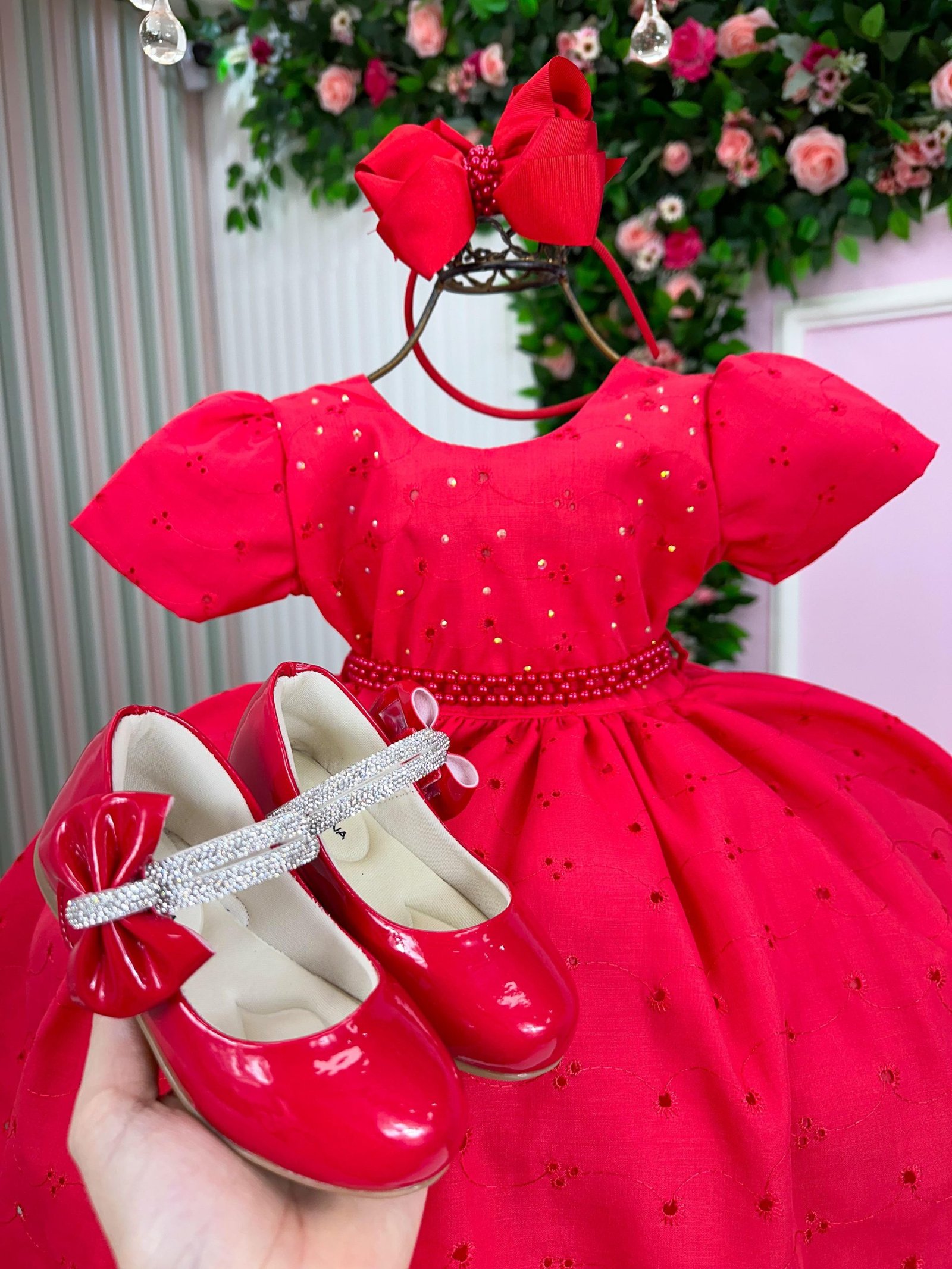 Vestido Miss Cherry Cristal Lese - Laise Vermelho - Imagem 3