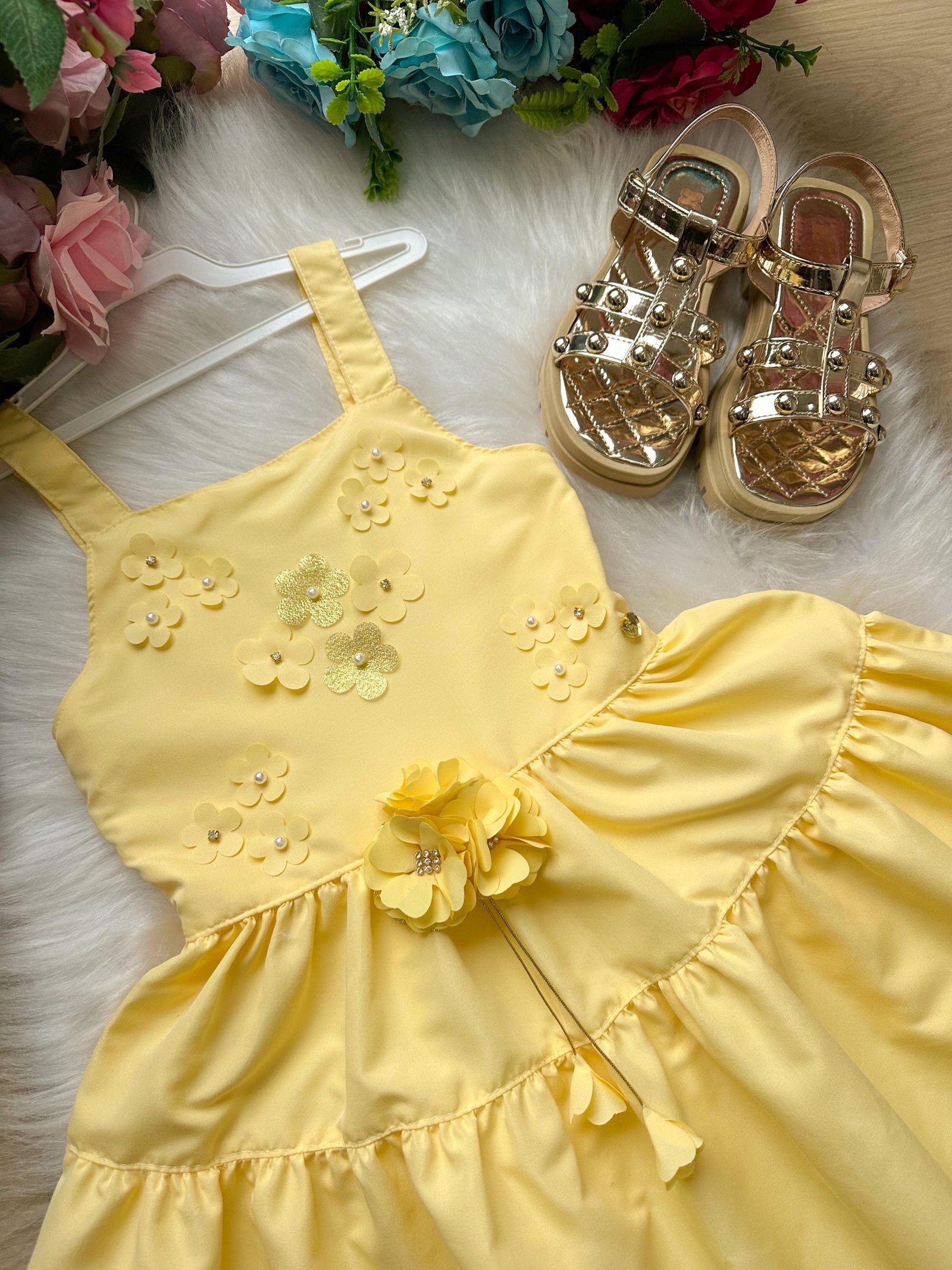 Vestido Blogueirinha Cecilia Amarelo - Imagem 3