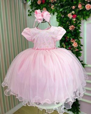 Vestido Menina Bonita Dafne Rosa Bebe