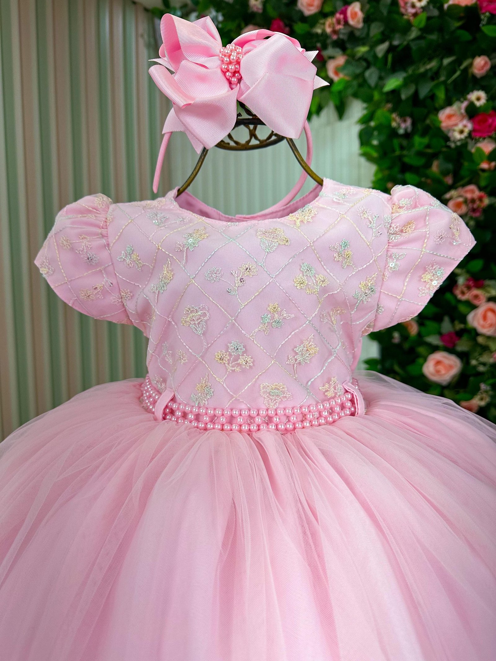 Vestido Menina Bonita Dafne Rosa Bebe - Imagem 2