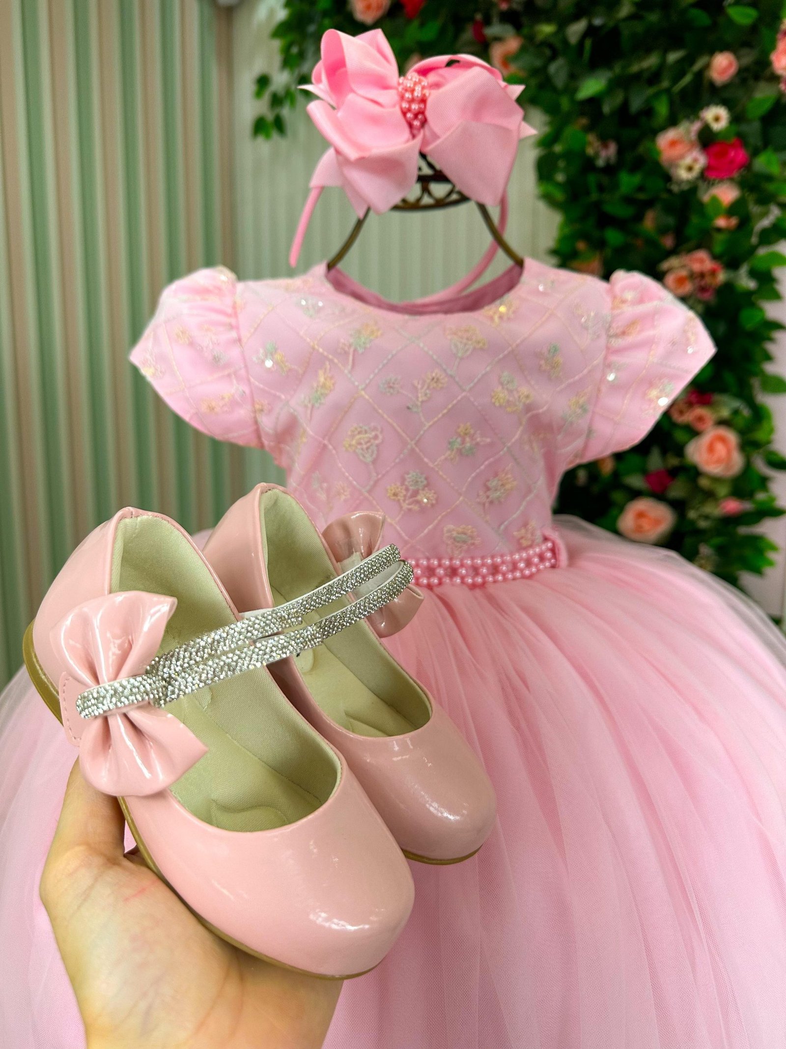 Vestido Menina Bonita Dafne Rosa Bebe - Imagem 3