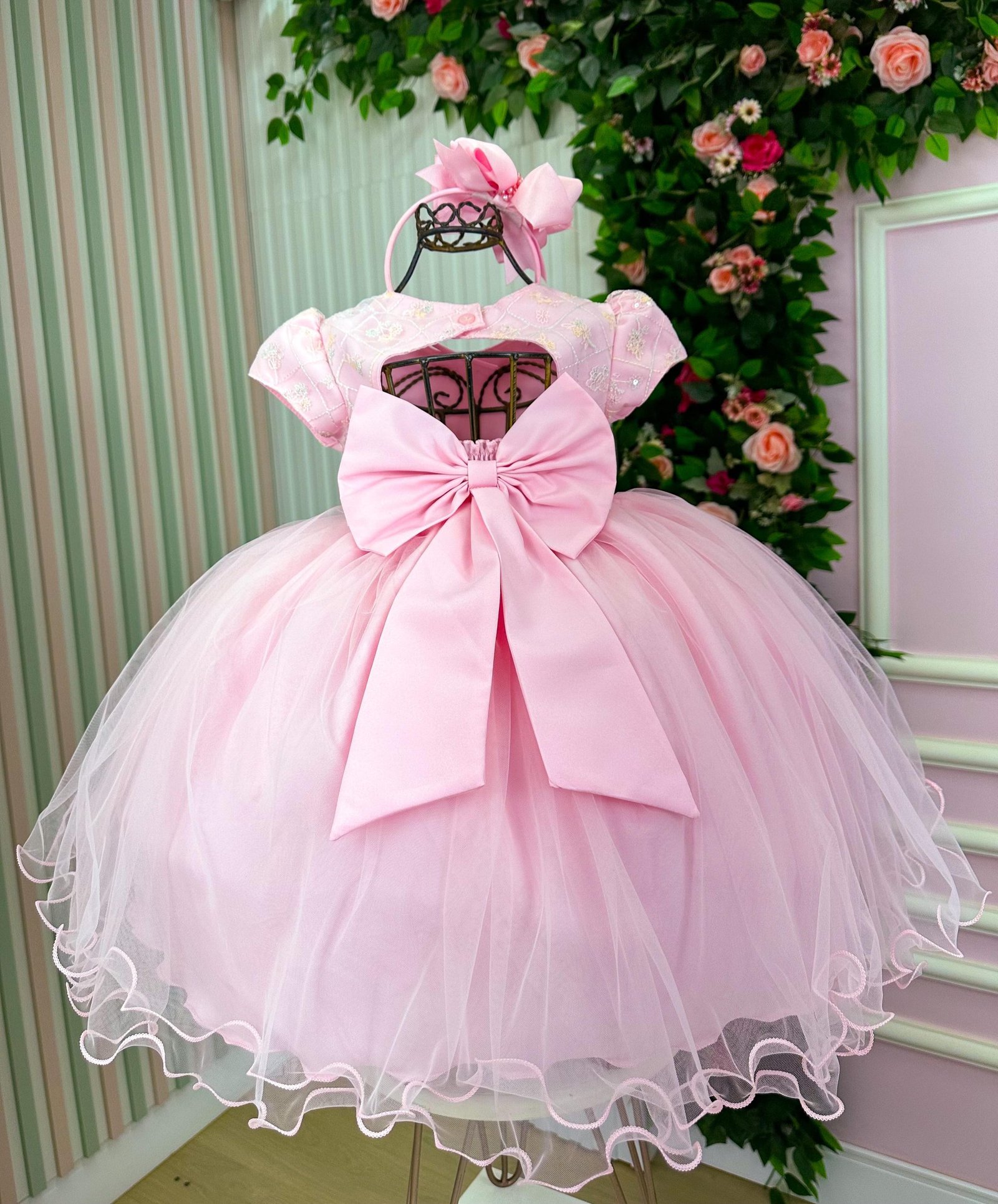 Vestido Menina Bonita Dafne Rosa Bebe - Imagem 4