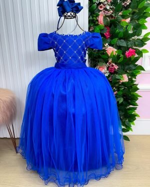 Vestido Enjoy Longo Gabriela Azul Royal