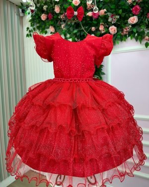 Vestido Ysa Kids Belinda Vermelho