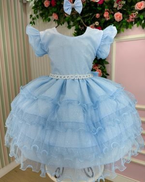 Vestido Ysa Kids Belinda Azul Bebe