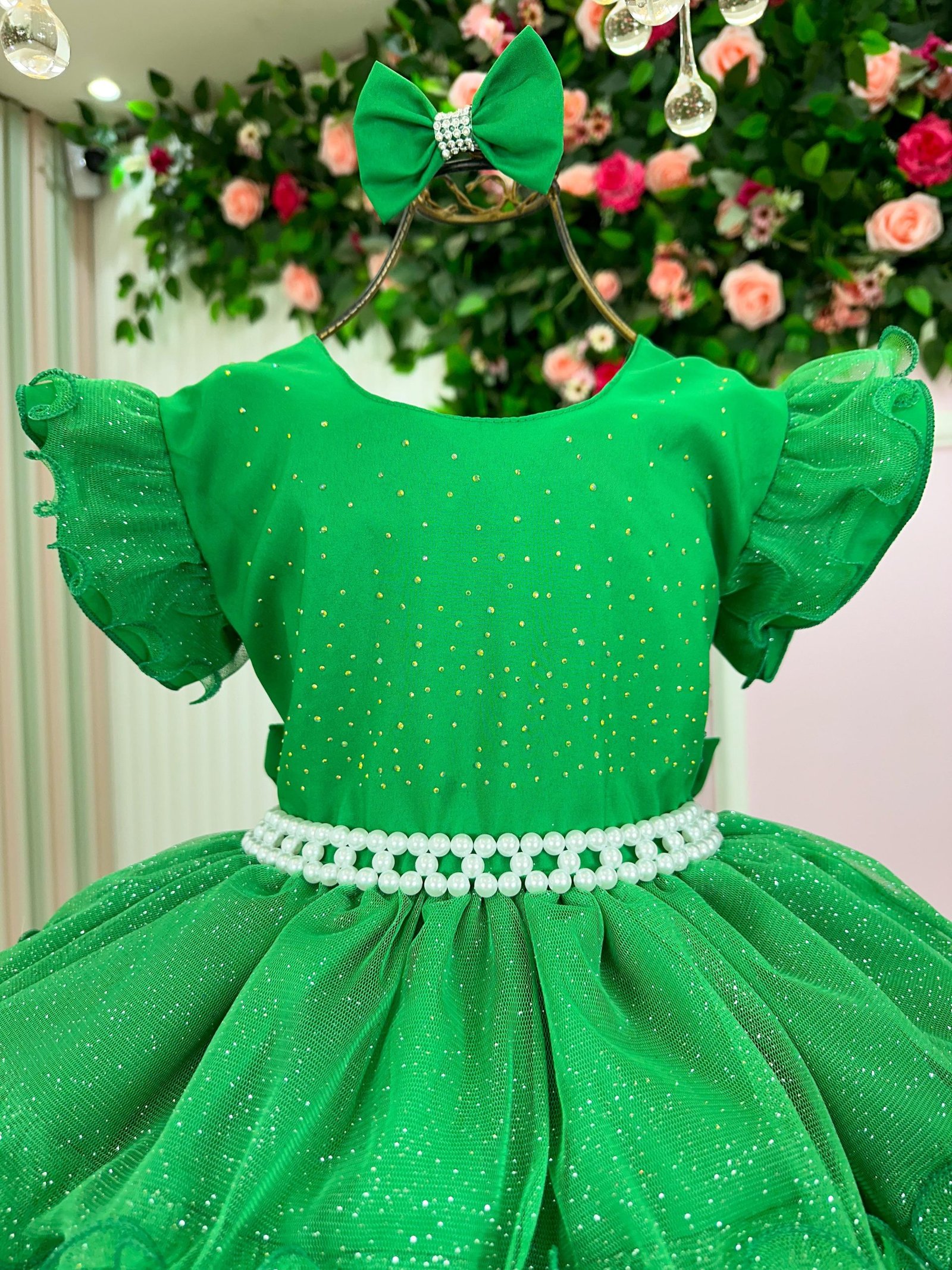 Vestido Ysa Kids Belinda Verde Bandeira - Imagem 2