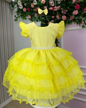 Vestido Ysa Kids Belinda Amarelo