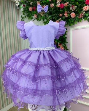 Vestido Ysa Kids Belinda Lilás