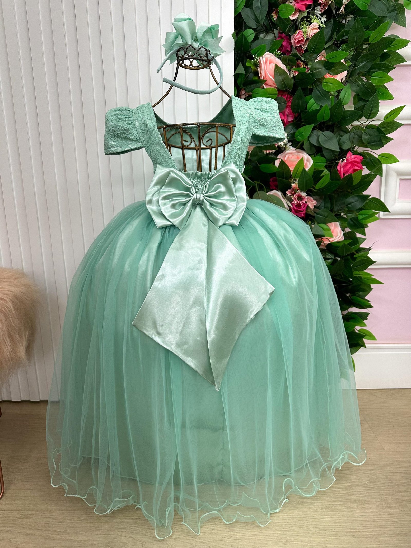 Vestido Enjoy Longo Laura Verde Menta - Imagem 6