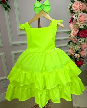 Vestido Banana Club Mariana Modinha Verde Neon