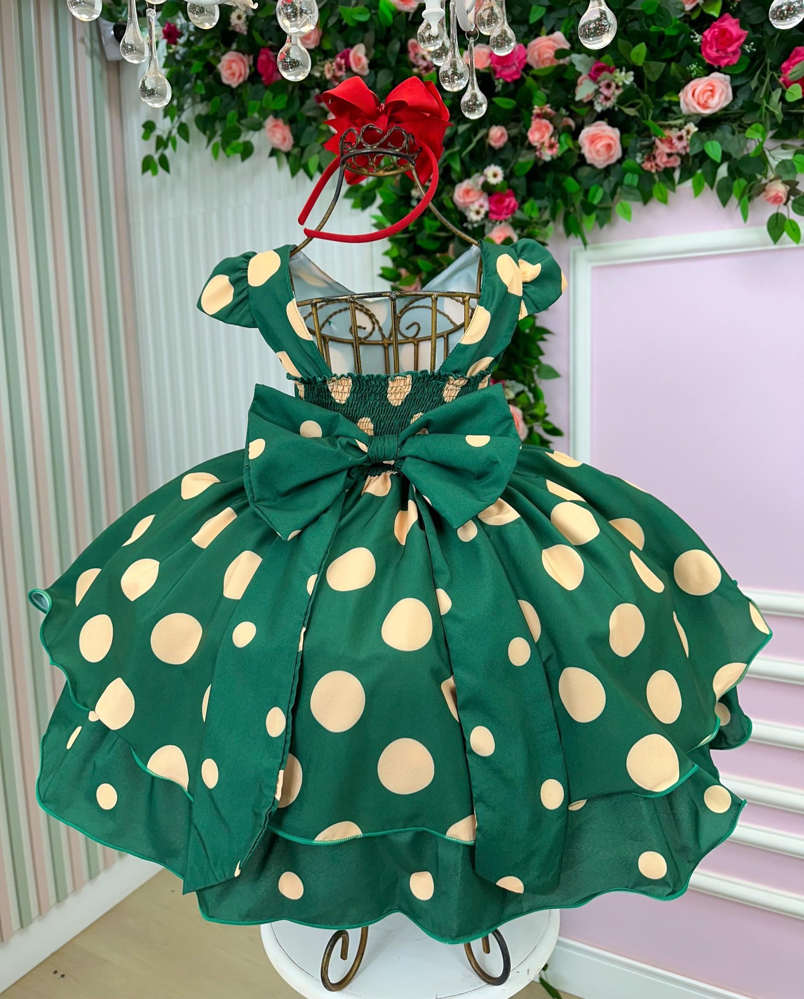 Vestido Banana Club Helen Verde Bolinhas - Imagem 8