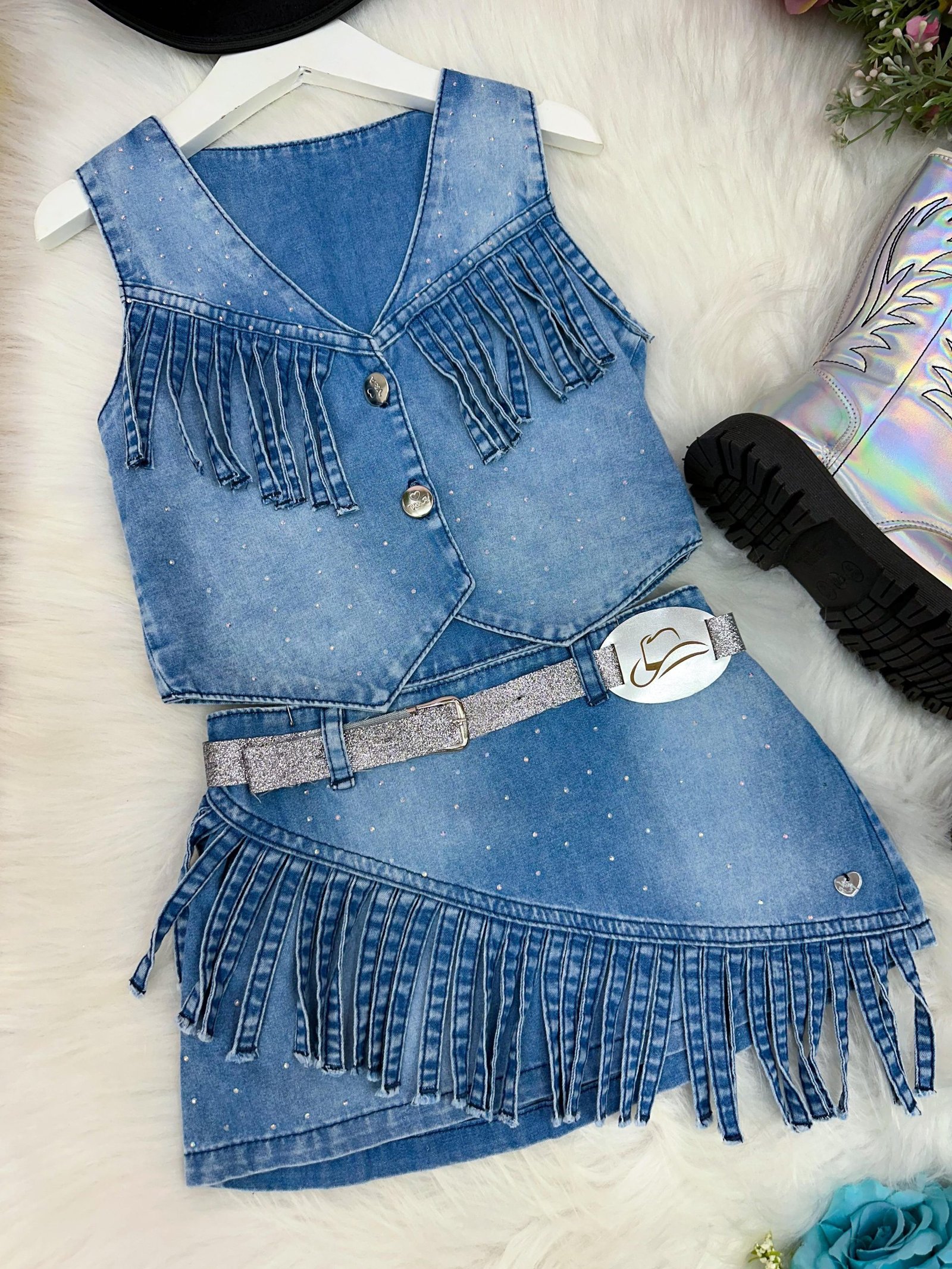 Conjunto Blogueirinha Boiadeira Maraisa Jeans - Imagem 6