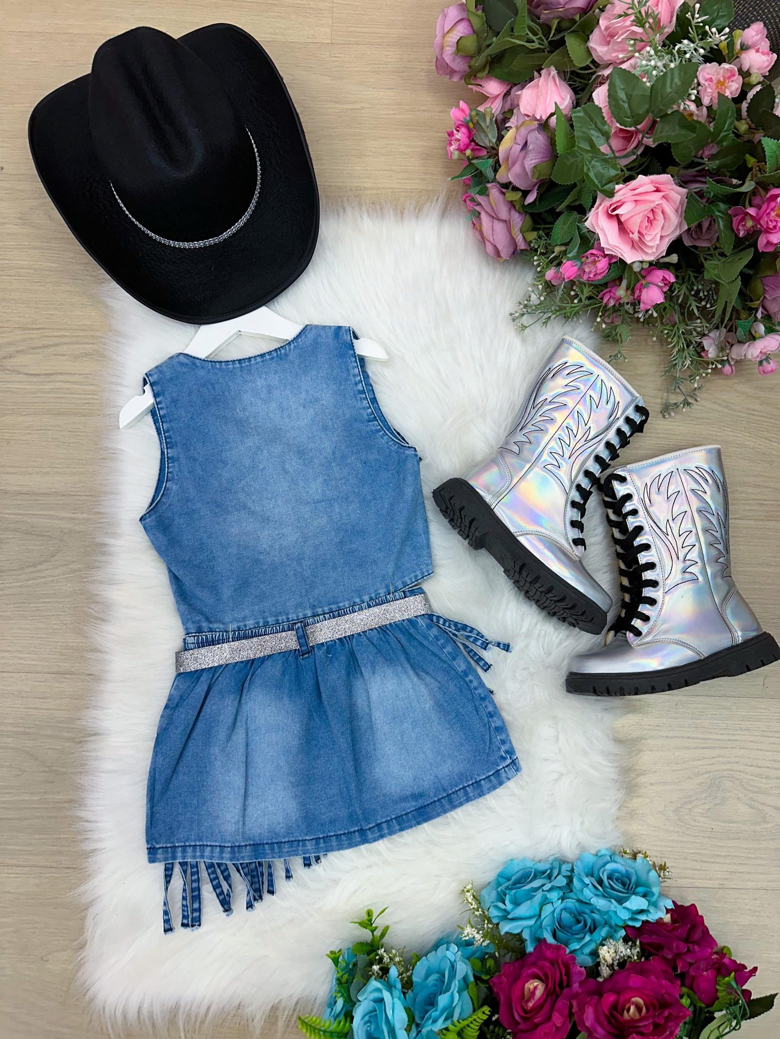 Conjunto Blogueirinha Boiadeira Maraisa Jeans - Imagem 7