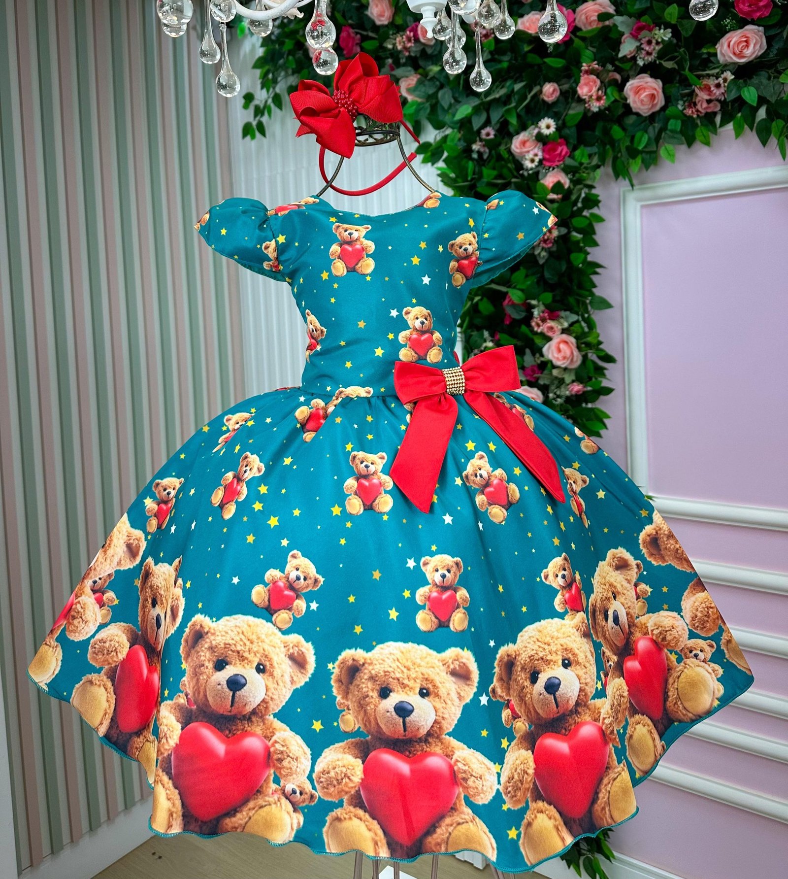 Vestido Marie Milena Ursinhos Verde - Natal - Imagem 5