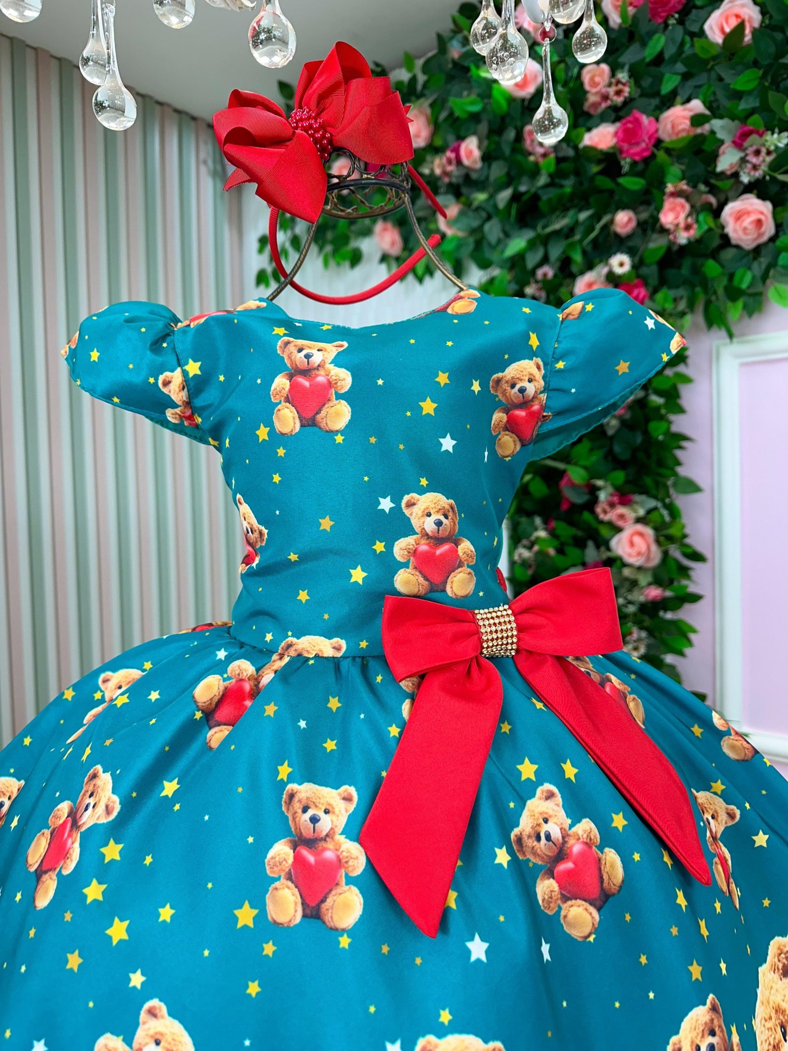 Vestido Marie Milena Ursinhos Verde - Natal - Imagem 6