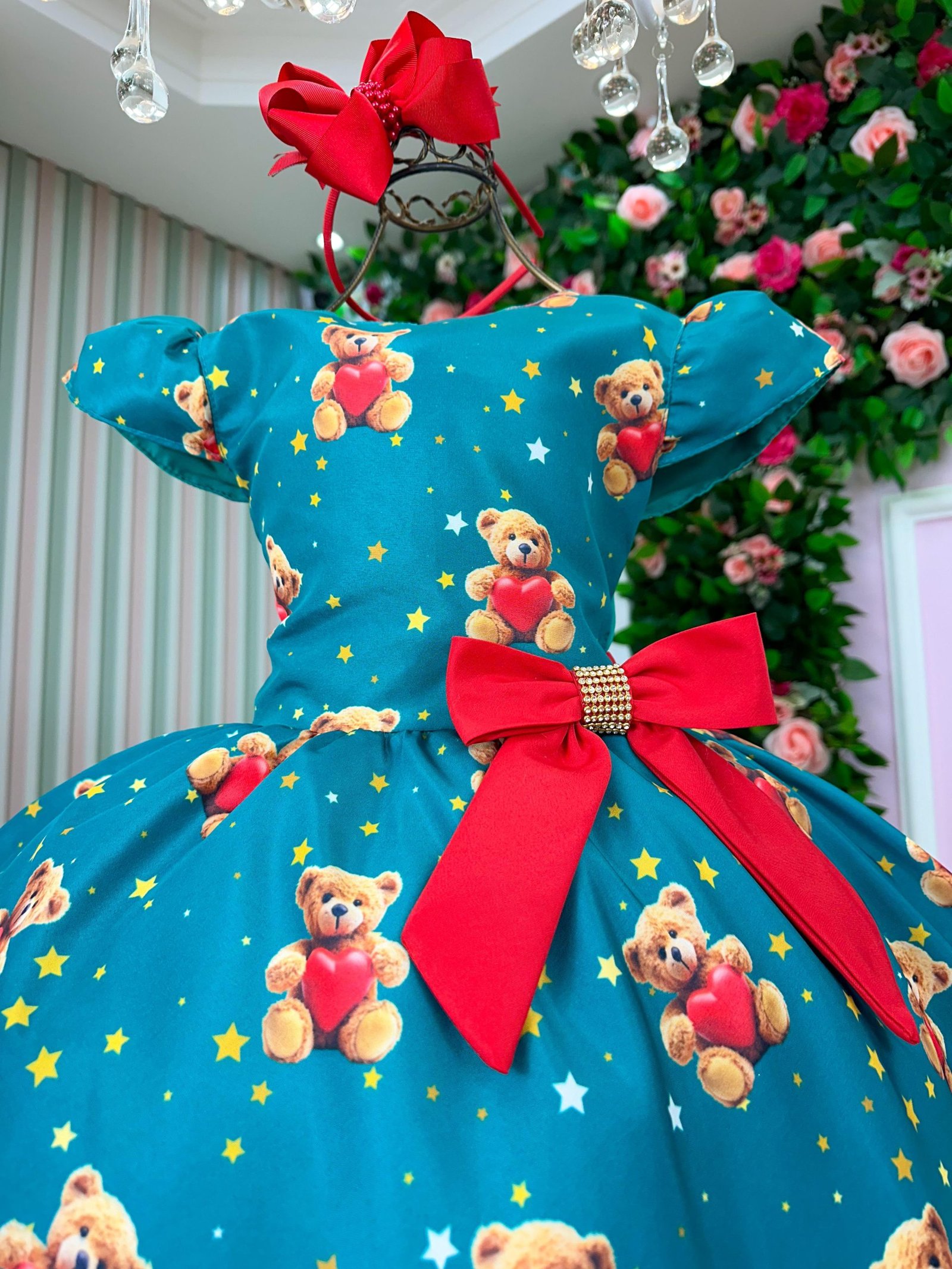 Vestido Marie Milena Ursinhos Verde - Natal - Imagem 7