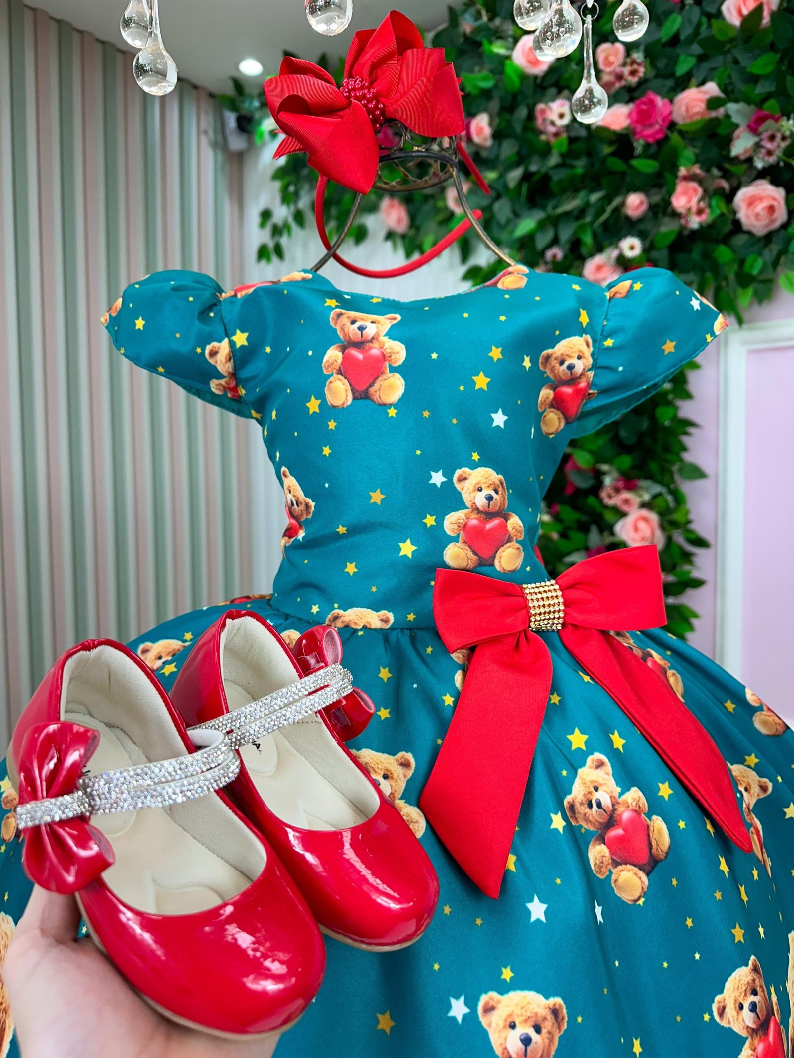 Vestido Marie Milena Ursinhos Verde - Natal - Imagem 8