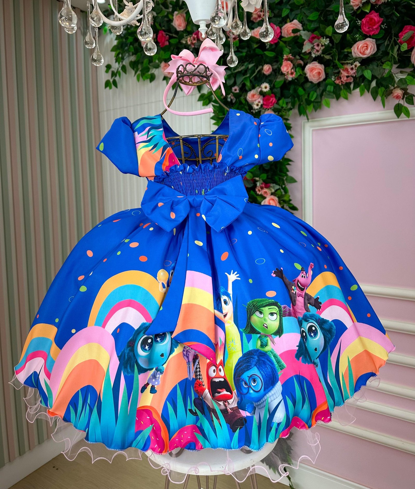 Vestido Tematicos Ysa Kids Divertidamente Azul - Imagem 4