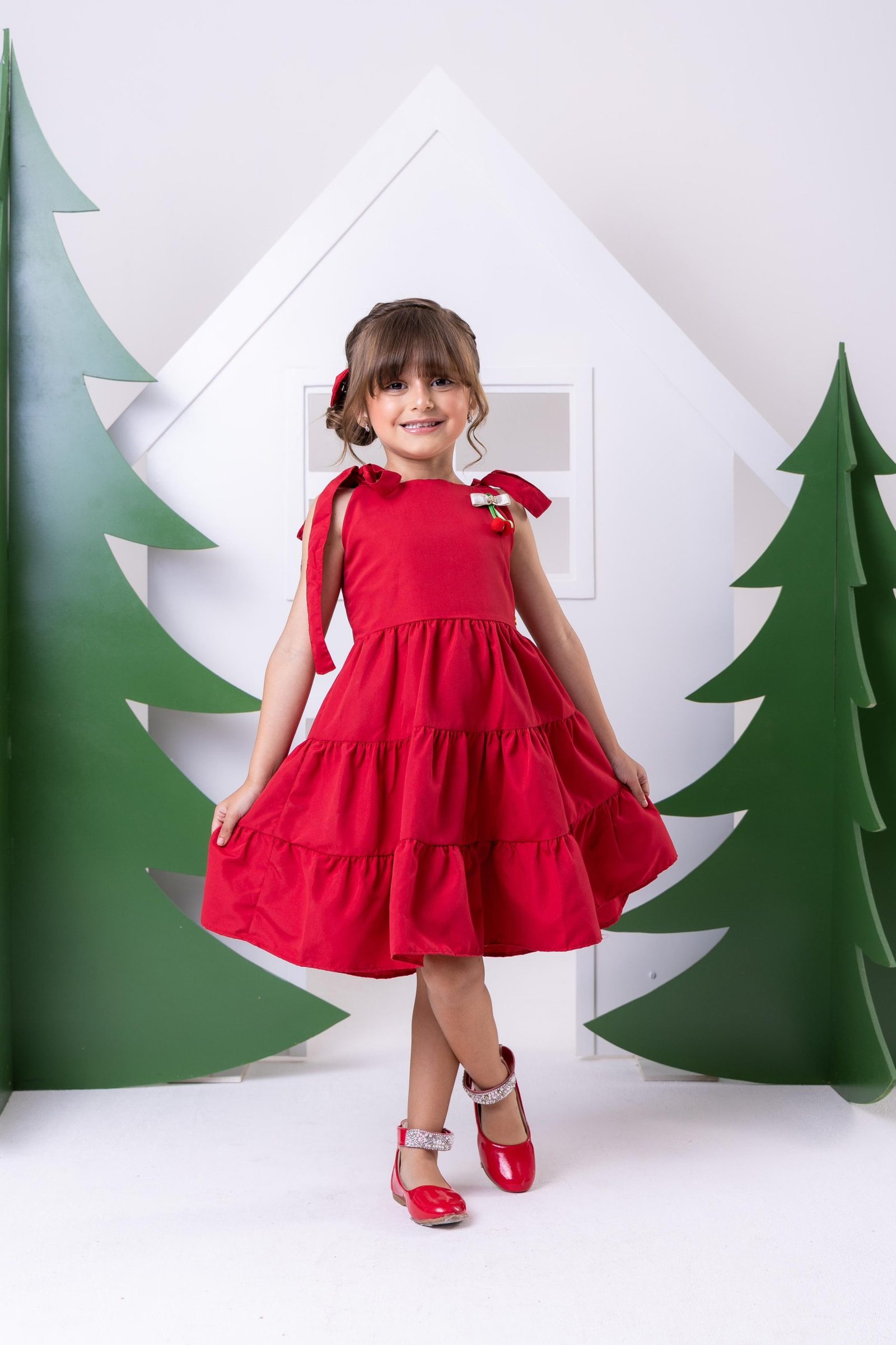 Vestido Blogueirinha Vermelho Cerejinha - Imagem 5