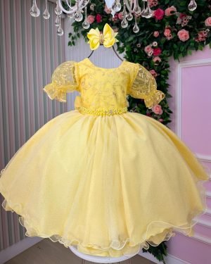 Vestido Bella Child Laize Amarelo