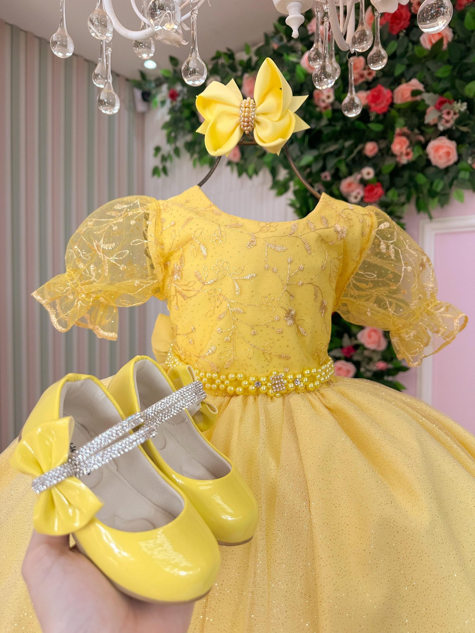 Vestido Bella Child Laize Amarelo - Imagem 3