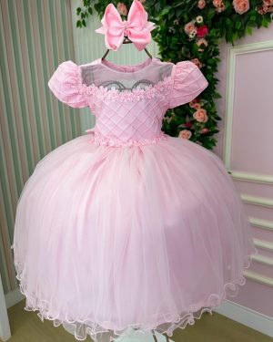 Vestido Menina Bonita Luna Rosa Bebe Modelo 2